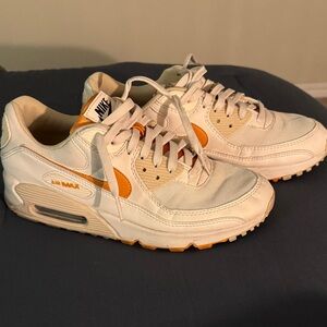 Nike Air Max White and Orange Shoes